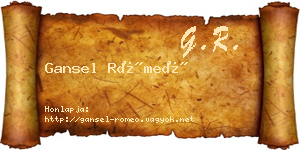Gansel Rómeó névjegykártya